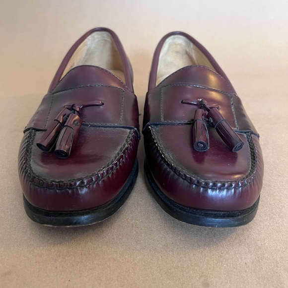 G.H Bass Burgundy Tassel Harrison II 1449 634 Penny Loafers Leather Men’s 10 - Picture 2 of 9
